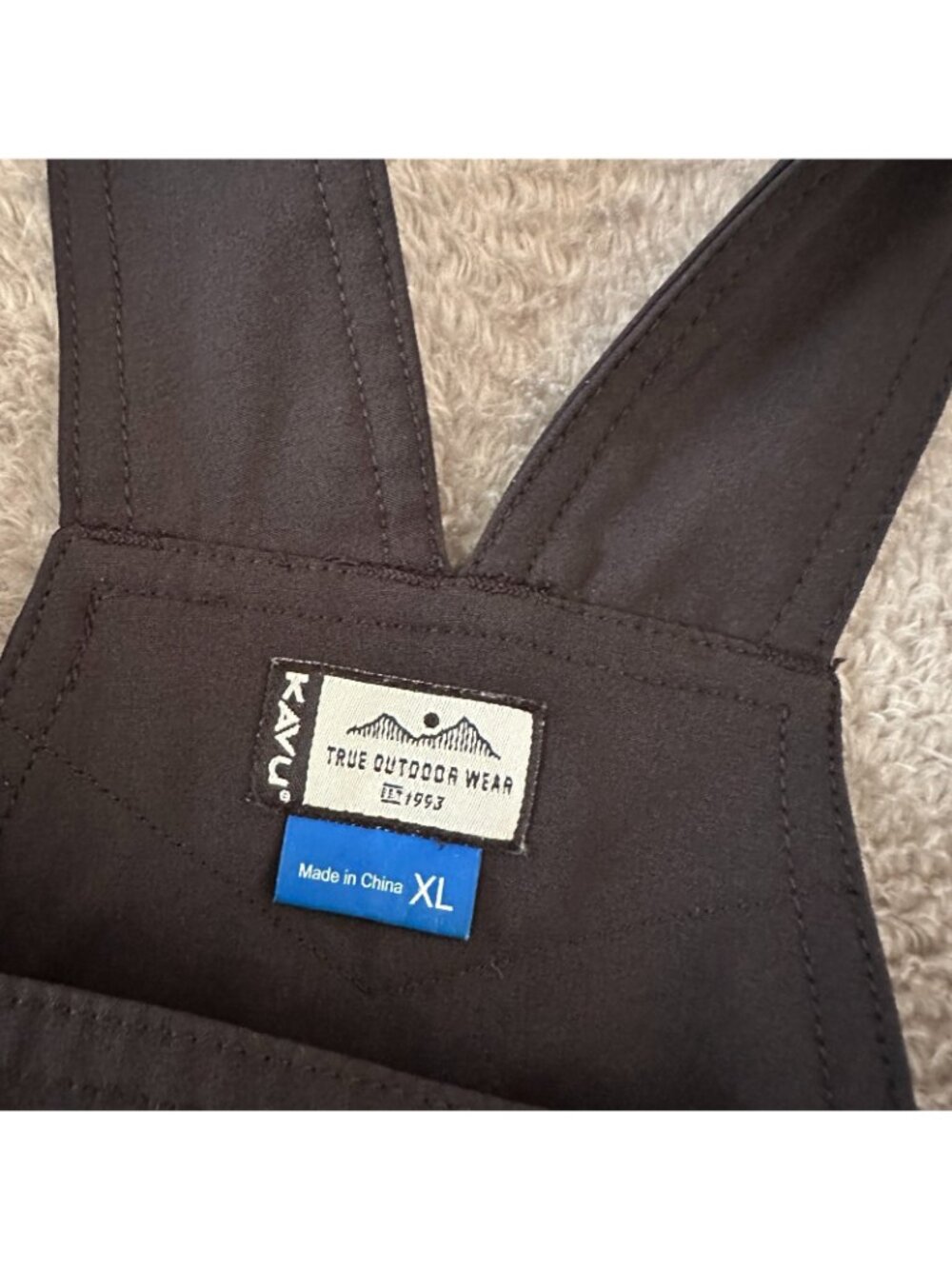Kavu San Blas Black Overalls Jumpsuit Women's size XL Outdoor Hiking - Picture 4 of 6